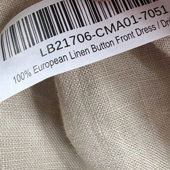Quince 100% European Linen Button Front Dress Driftwood Beige Medium - Picture 15 of 15